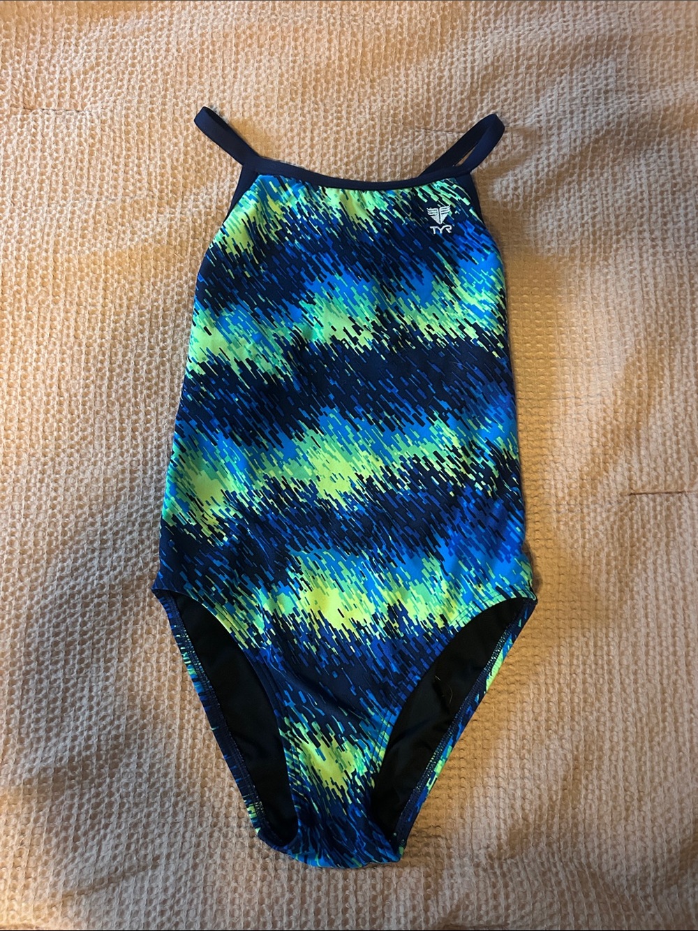 TYR Girls' Blue & Lime One-Piece Swimwear